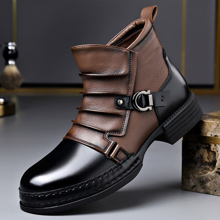 Men's Chelsea-style ankle boots with side zipper