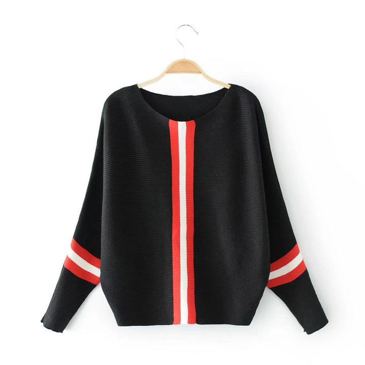 Pull en tricot décontracté pour femmes avec rayures modernes et coupe amples Chic & Stil
