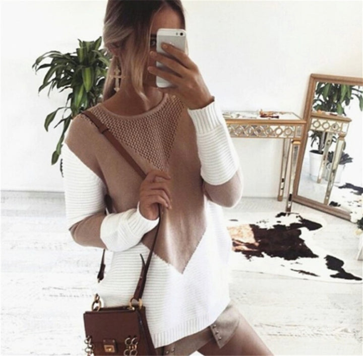 Lune London fashionable women’s sweater with geometric design and structured sleeves
