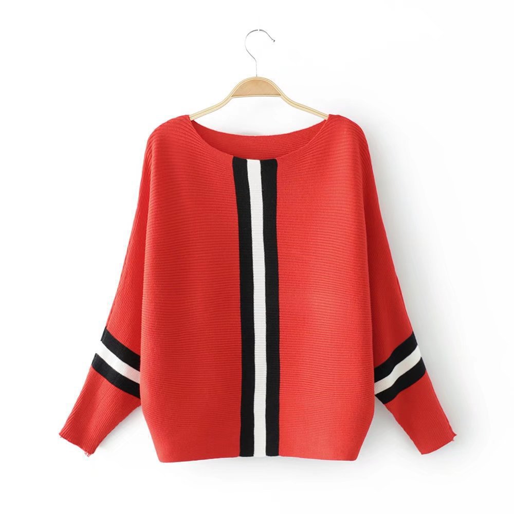 Pull en tricot décontracté pour femmes avec rayures modernes et coupe amples Chic & Stil