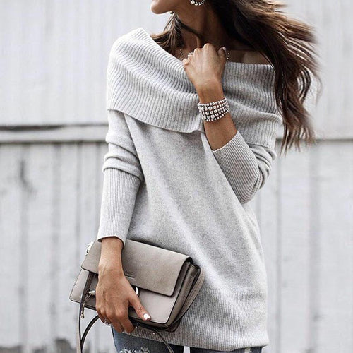 Knitted dress for women with off-the-shoulder neckline Amarae