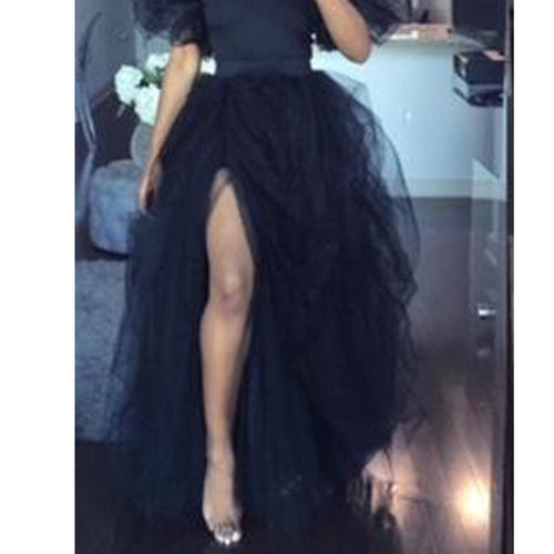 Women's Tulle Skirt with High Slit and Voluminous Design Amarae