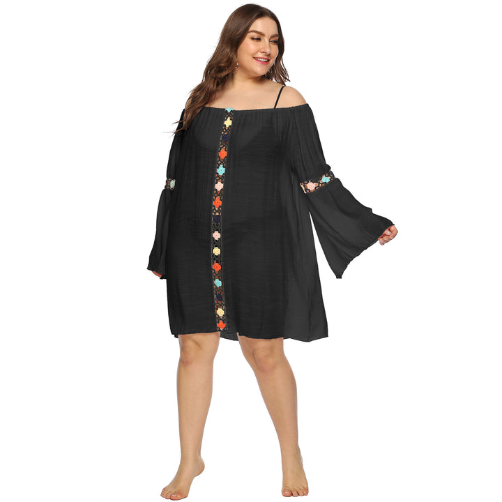 Oversized embroidered off-shoulder dress for women Lune London