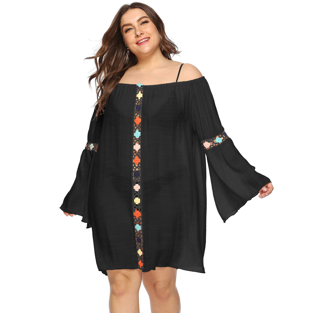 Oversized embroidered off-shoulder dress for women Lune London