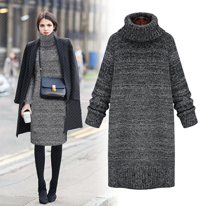 Knit dress for women with high collar and casual fit Lune London