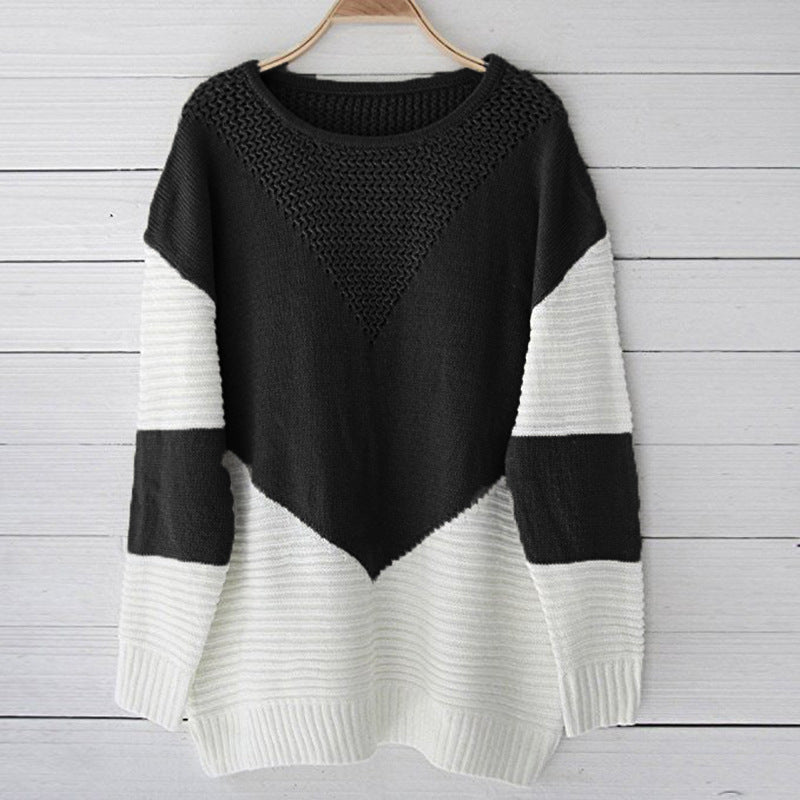 Knitted sweater with geometric patterns and textured fabric for women Lune London
