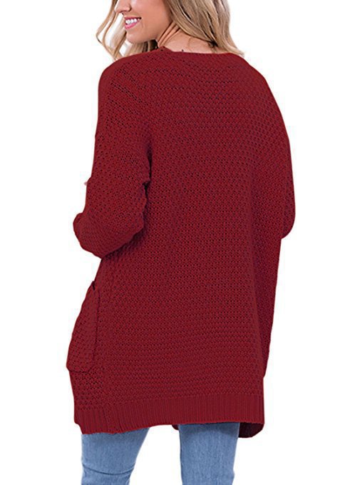 Ladies Light Knit Cardigan with Open Pockets and Casual Fit Lune London