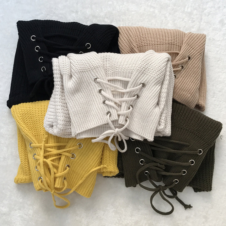 Women's knitted sweater with drawstrings and loose fit Lune London