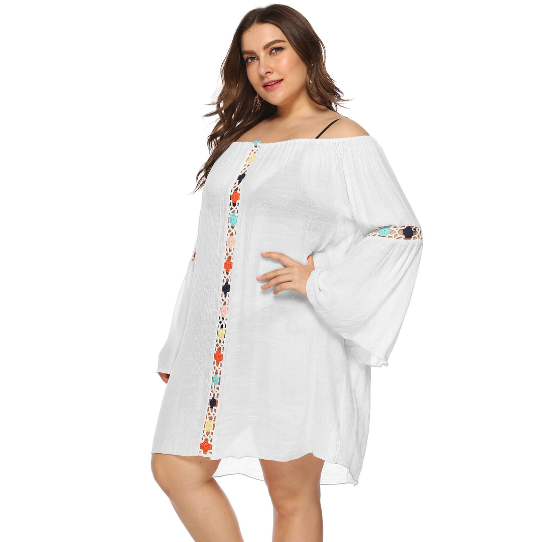 Oversized embroidered off-shoulder dress for women Lune London