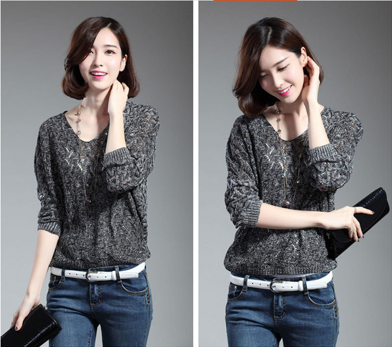 Sweater knit for women with decorative hole pattern and wide sleeves Lune London