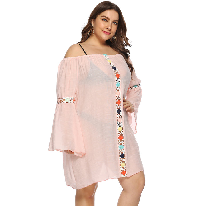 Oversized embroidered off-shoulder dress for women Lune London