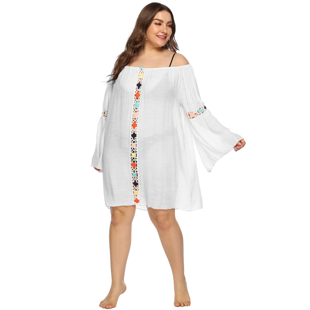 Oversized embroidered off-shoulder dress for women Lune London