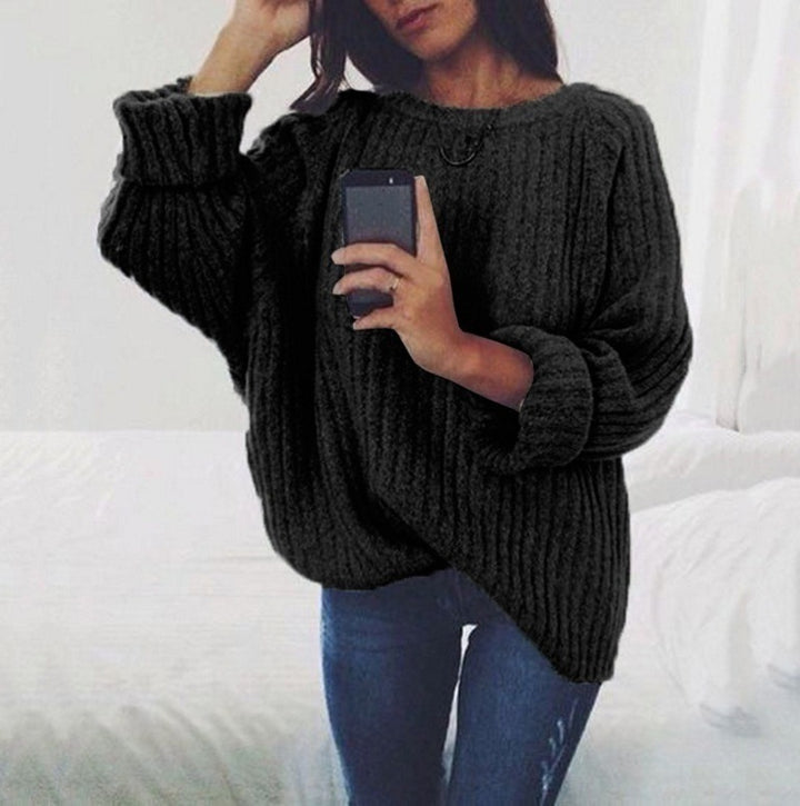 Women chunky knit sweater with oversized cut and textured pattern Lune London