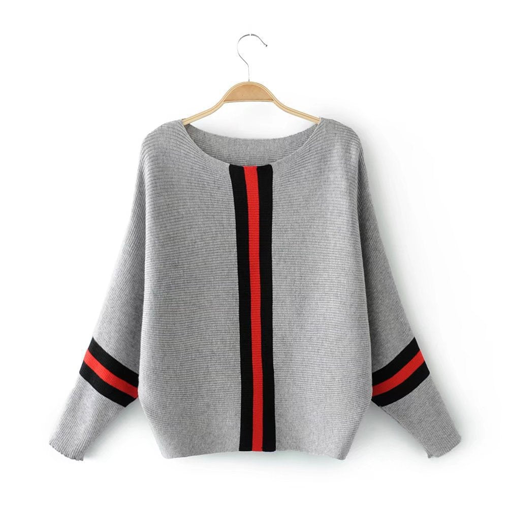Casual knitted sweater for women with modern stripes and a loose fit Lune London