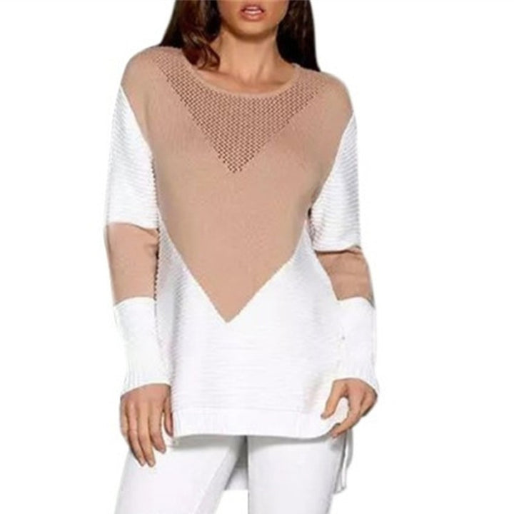 Knitted sweater with geometric patterns and textured fabric for women Lune London