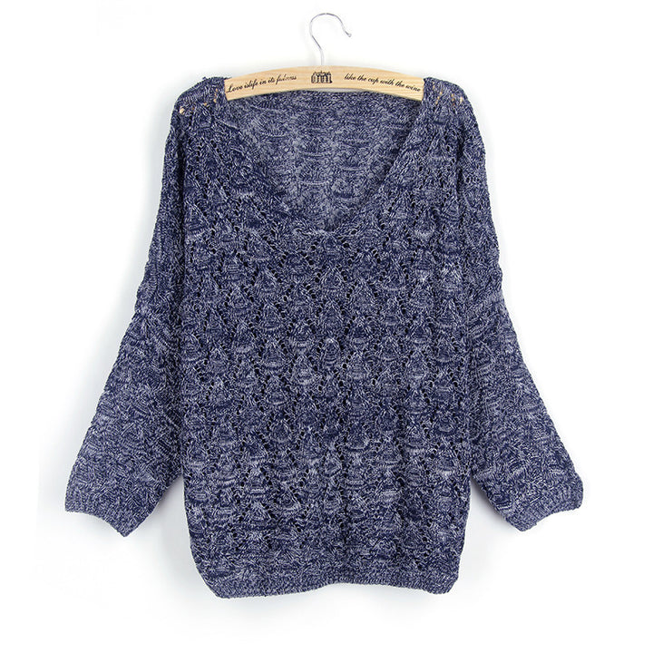 Sweater knit for women with decorative hole pattern and wide sleeves Lune London
