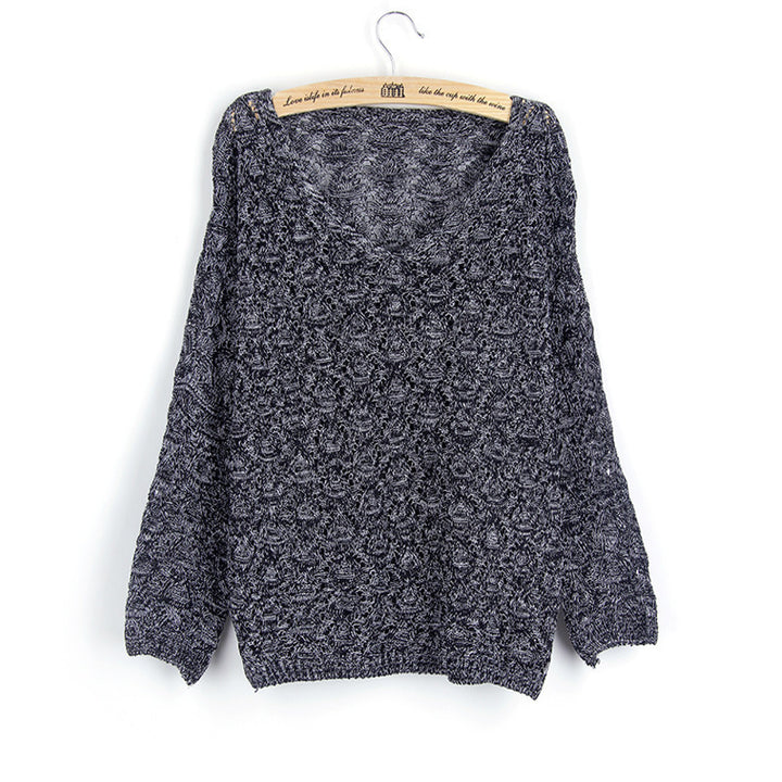 Sweater knit for women with decorative hole pattern and wide sleeves Lune London