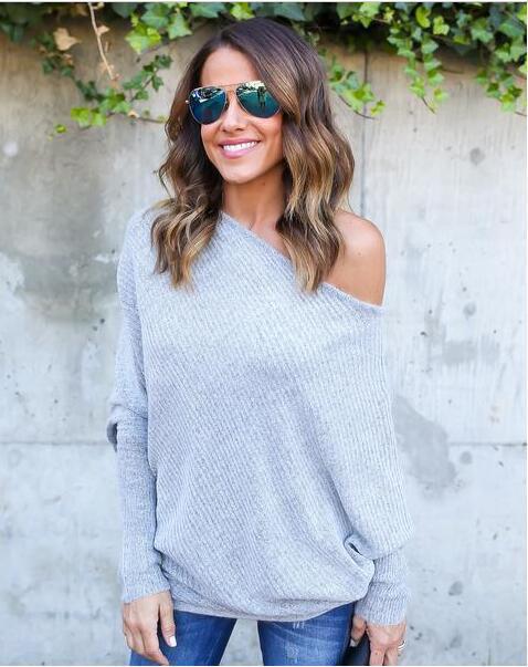 Casual oversized sweater for women with an off-shoulder design and wide sleeves Lune London
