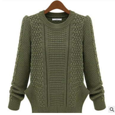 Knitted sweater for women with textured surface and side pockets Lune London