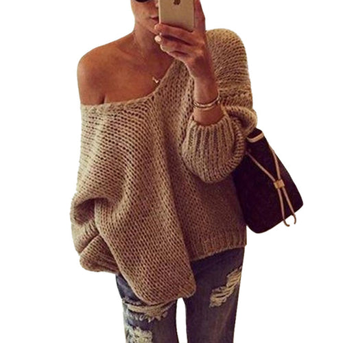 Knit off-shoulder pullover for women with casual fit Amarae