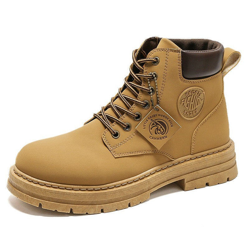 Breathable men's Martin boots with platform sole