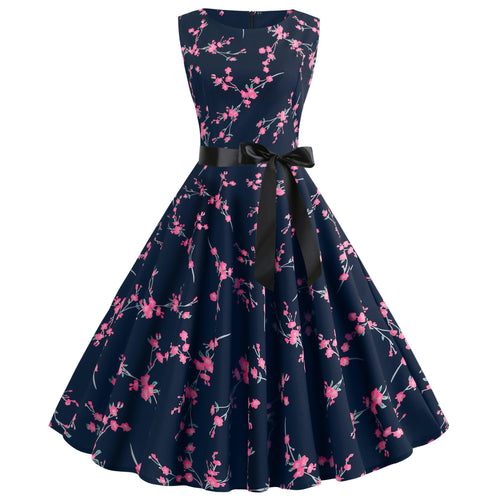 Robe midi femme avec motif en dentelle florale et ceinture élégante Chic & Stil