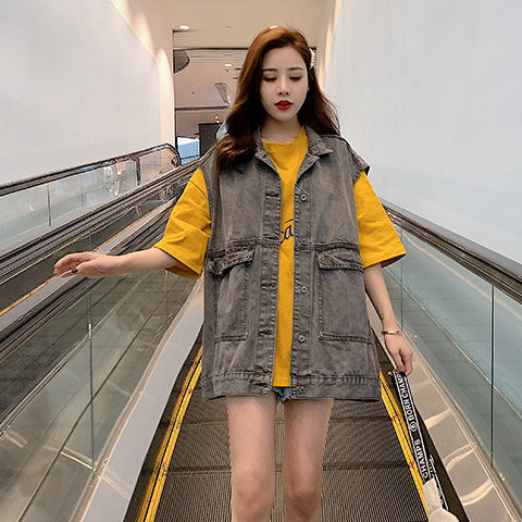 Veste en denim oversize pour femmes Chic & Stil