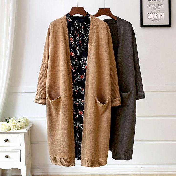 Cardigan long pour femmes avec poches et coupe ouverte Chic & Stil