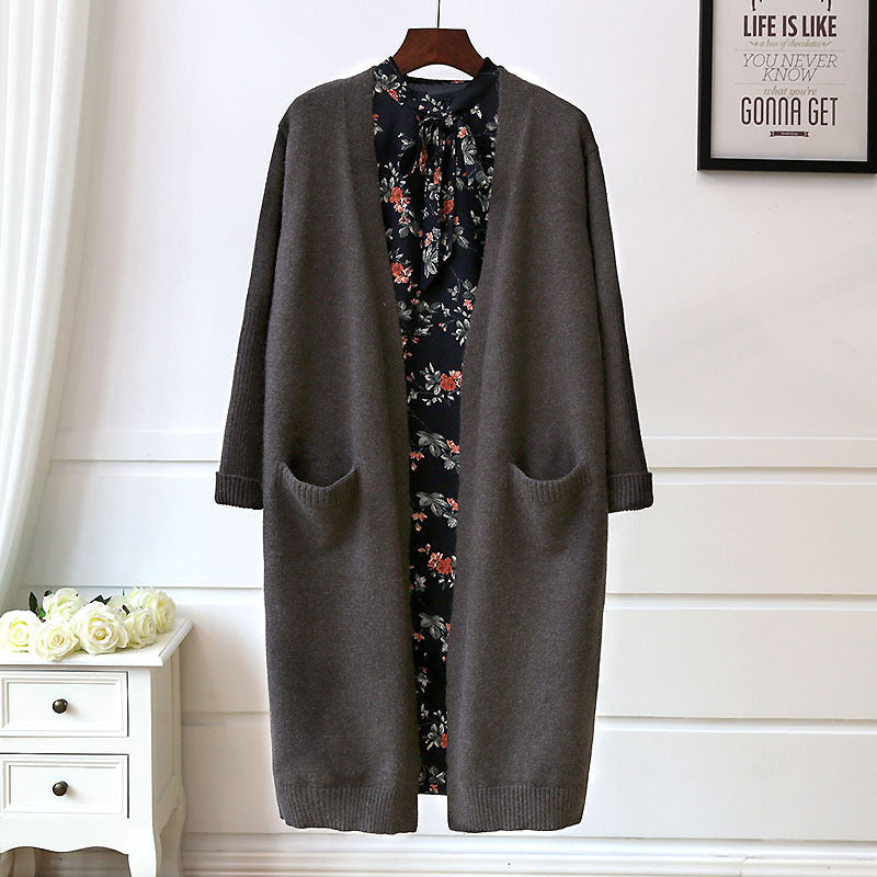 Cardigan long pour femmes avec poches et coupe ouverte Chic & Stil