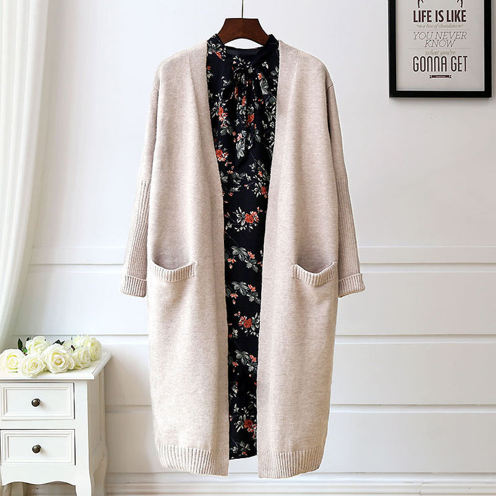 Cardigan long pour femmes avec poches et coupe ouverte Chic & Stil