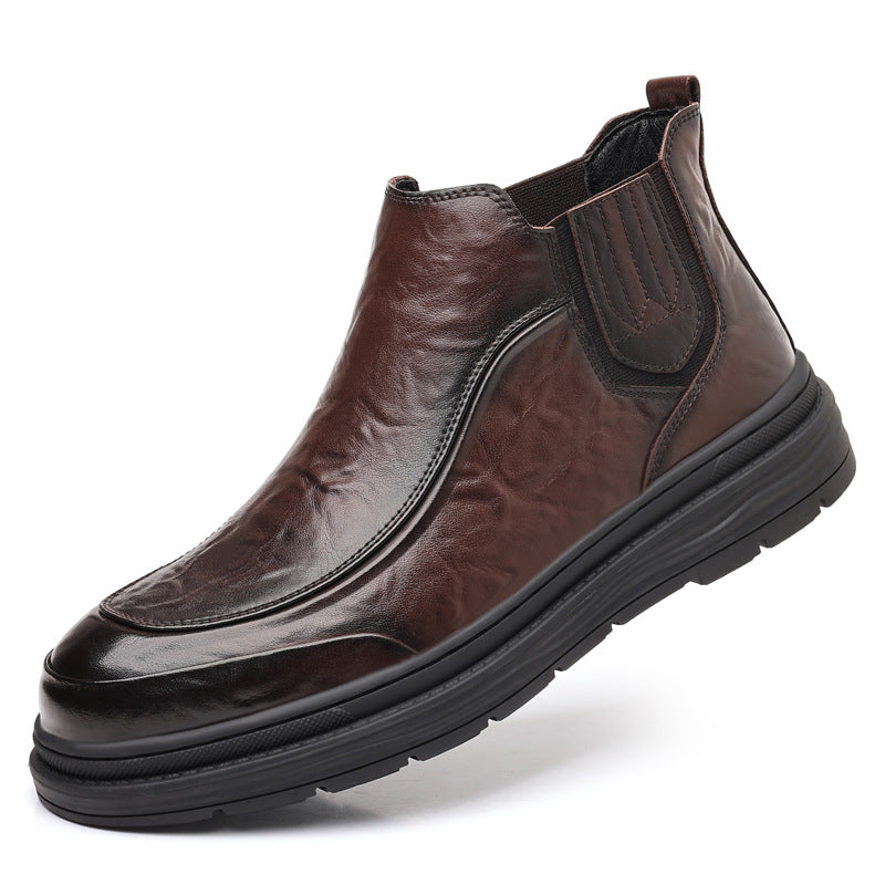 Casual men's Chelsea boots, mid-high shaft