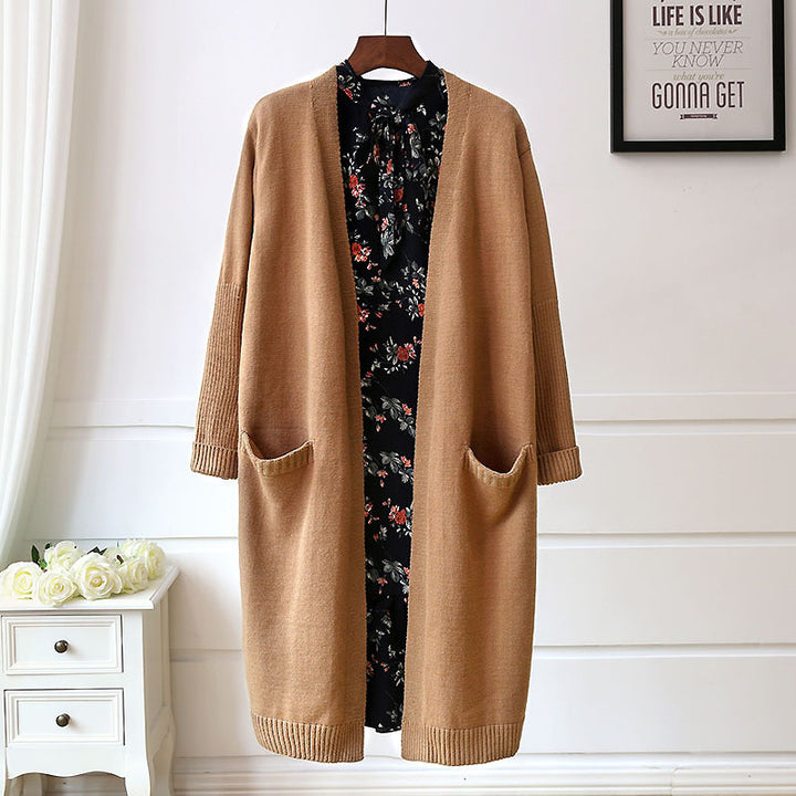Cardigan long pour femmes avec poches et coupe ouverte Chic & Stil