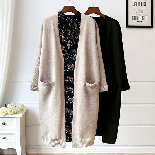 Cardigan long pour femmes avec poches et coupe ouverte Chic & Stil
