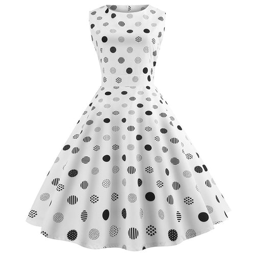 Robe midi pour femmes avec un motif à pois ludique et une jupe évasée Chic & Stil