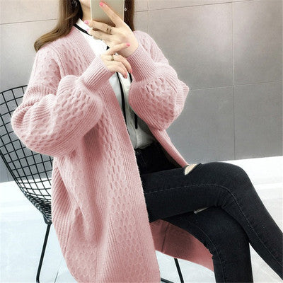 Cardigan en tricot épais pour femmes avec coupe ouverte et décolleté en V profond Chic & Stil