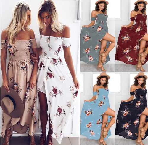 Robe maxi femme avec design décolleté et motifs floraux Chic & Stil