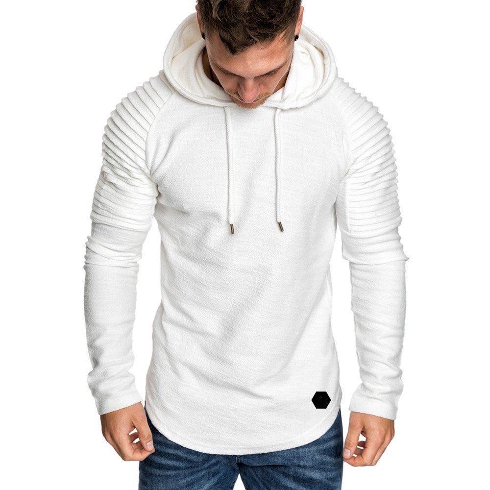 Men's Sporty Hoodie with Textured Shoulder Design Lune London