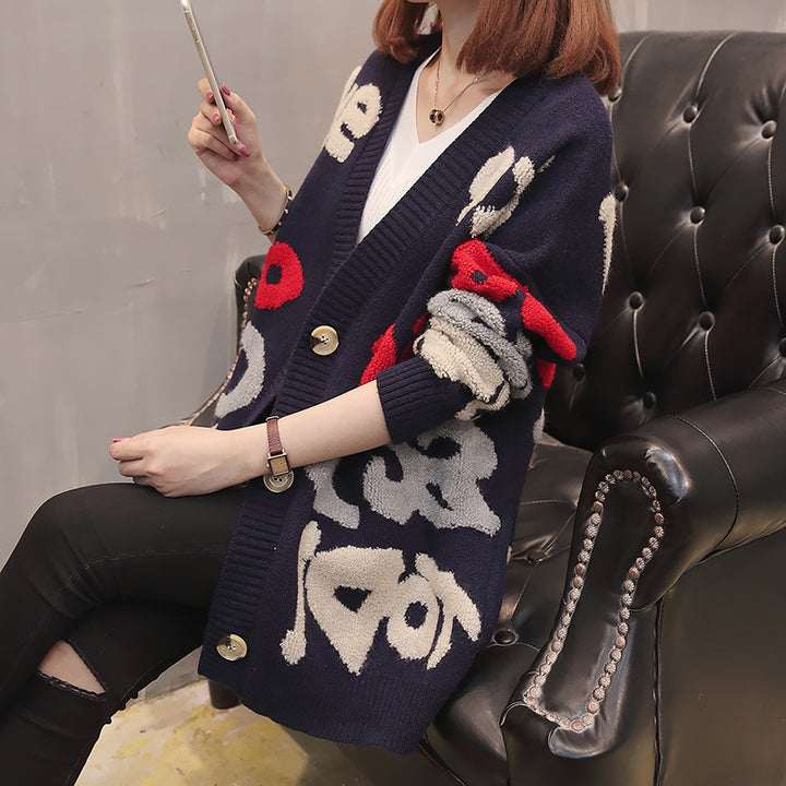 Women's cardigan with colorful graphic design and comfortable cut Lune London