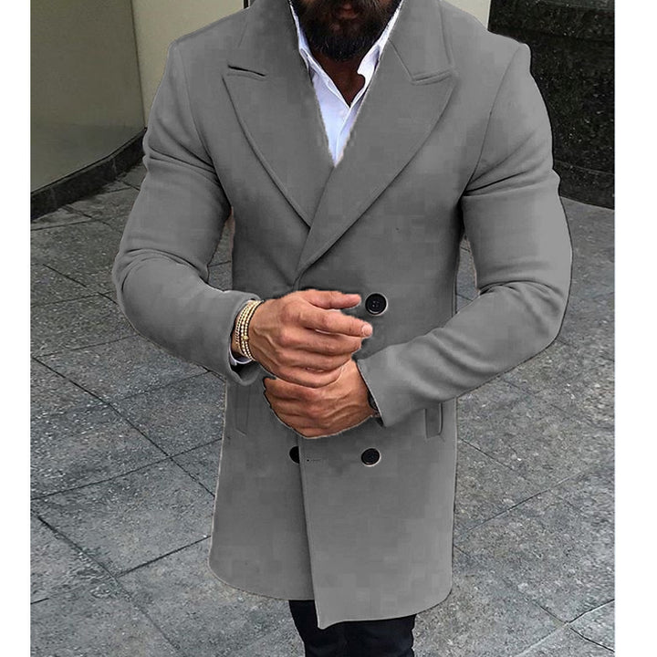 Elegant wool coat for men with double-breasted buttons and slim fit Amarae