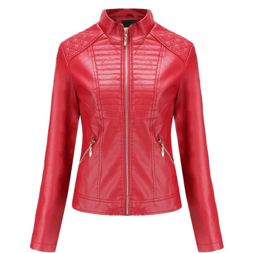 Women’s faux leather jacket with trendy quilted pattern Amarae