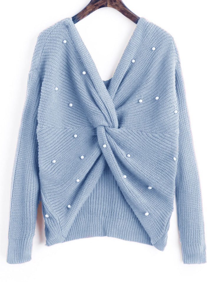 Lune Londonl modern wrap design women's knitted sweater