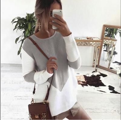 Sweater en tricot pour femmes avec motif géométrique et texture fine Chic & Stil
