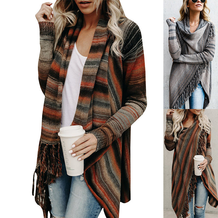 Couverture confortable pour femmes avec franges et design unique Chic & Stil