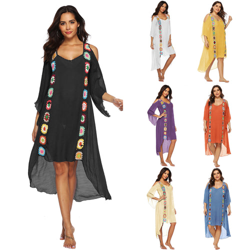 Ladies Floral Embroidered Beach Cover Amarae