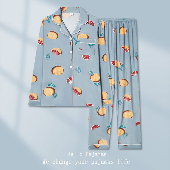 Women's pajamas, long, cartoon design