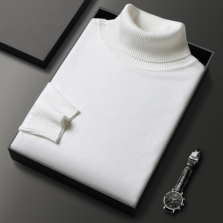 Men's turtleneck sweater, slim fit, knitted