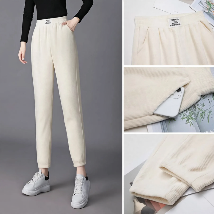 Women’s harem-style cord pants, lined