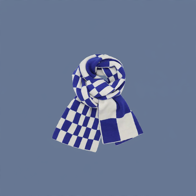 Fashionable scarf in small blue, various designs
