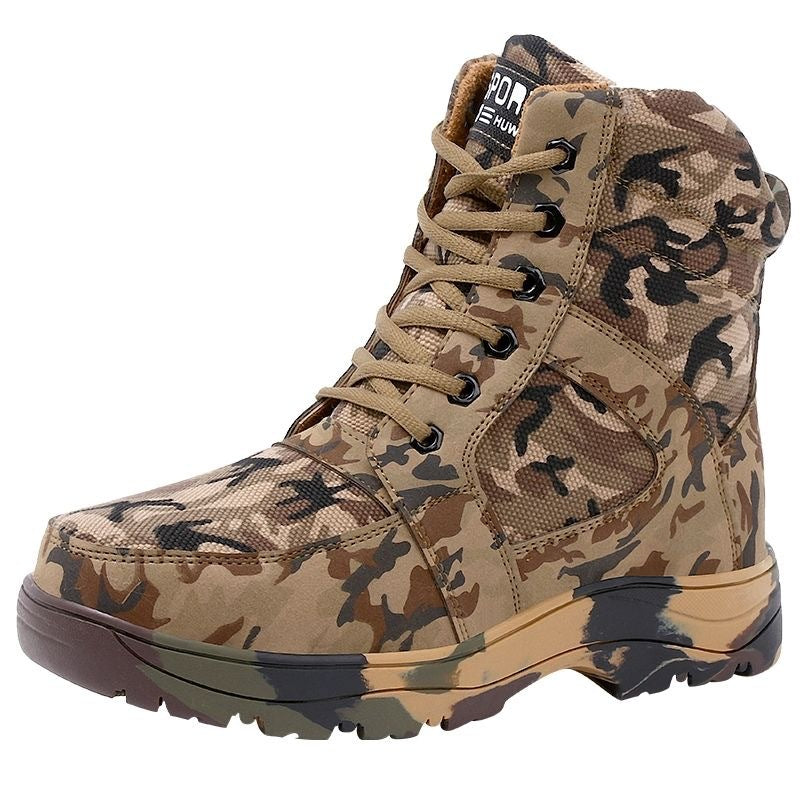 Fleece-lined men's winter boots made of lambskin