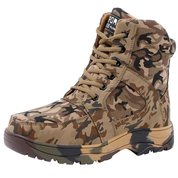 Fleece-lined men's winter boots made of lambskin
